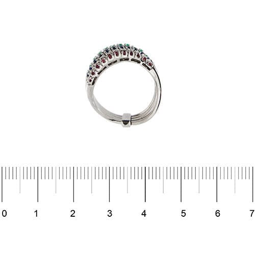 Bague 55 Bague rivière émeraudes, saphirs, rubis et diamants 58 Facettes 33645