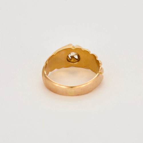 Bague 57,5 Bague jonc or jaune et diamant 58 Facettes ROM1184