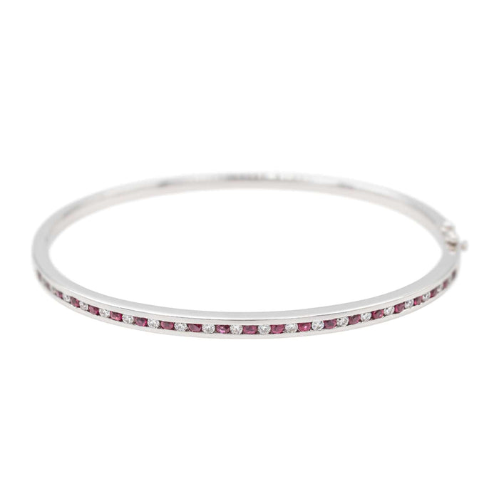 Bracelet Bracelet Jonc Or blanc Rubis 58 Facettes 3350860CN