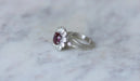 Bague 58 Bague Marguerite rubis Sang de Pigeon birman non chauffé 1.60 Cts et diamants 58 Facettes