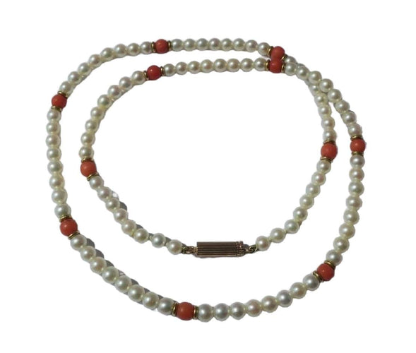 Collier Collier choker or rose perles de culture Akoya corail 58 Facettes