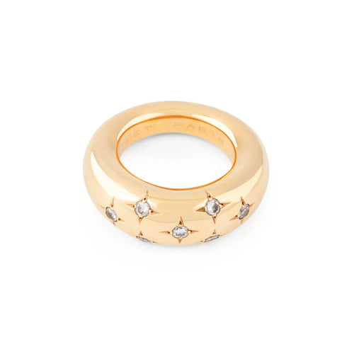 Bague 51.5 Bague jonc de la Maison Chaumet ornée de diamants 58 Facettes 1