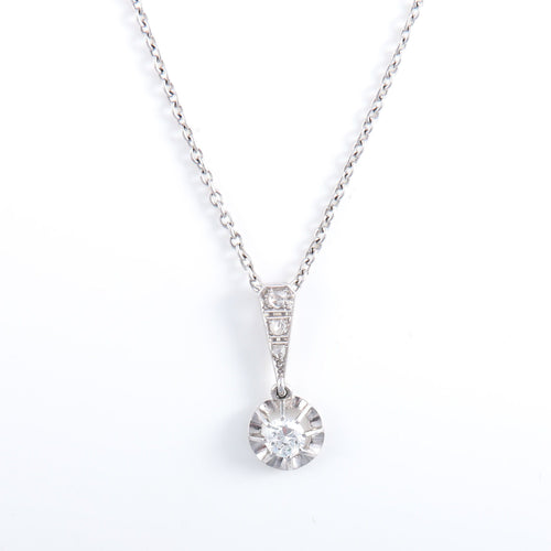 Collier PENDENTIF SUR CHAINE DIAMANT TAILLE MODERNE 58 Facettes