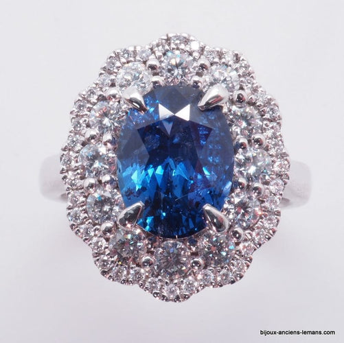 Bague 53 Bague platine saphir diamants 58 Facettes 4017