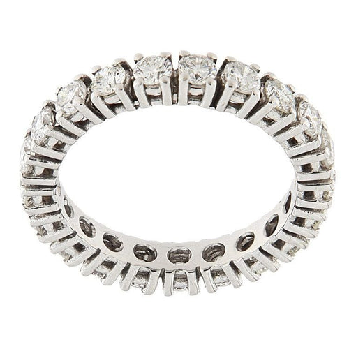 Bague 53 Bague d'éternité en or blanc avec diamants taille brillant de 1,73 ct 58 Facettes G3826