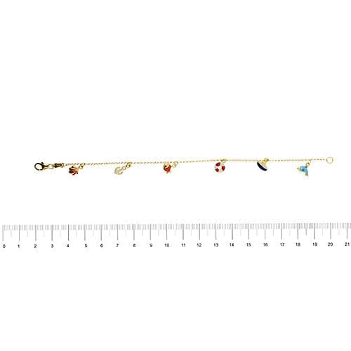 Armband met geëmailleerde bedels 