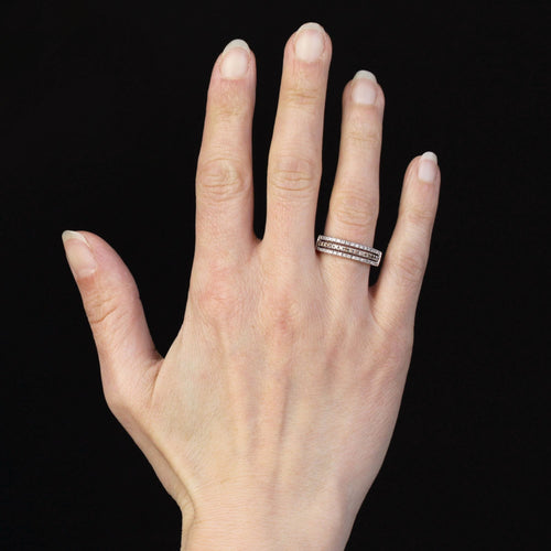 Bague 52 Bague jonc triple rang diamants 58 Facettes 20-040