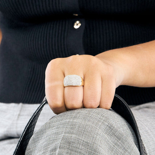 Bague 58 Bague jonc or gris et or jaune et diamants 58 Facettes GU254