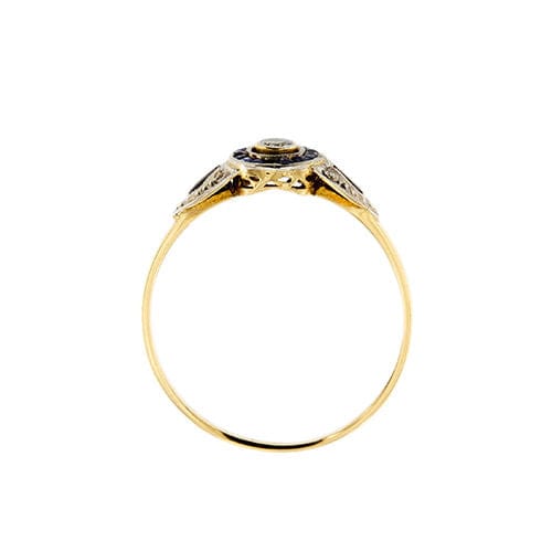 Bague Bague halo avec saphirs et diamants 58 Facettes 36385