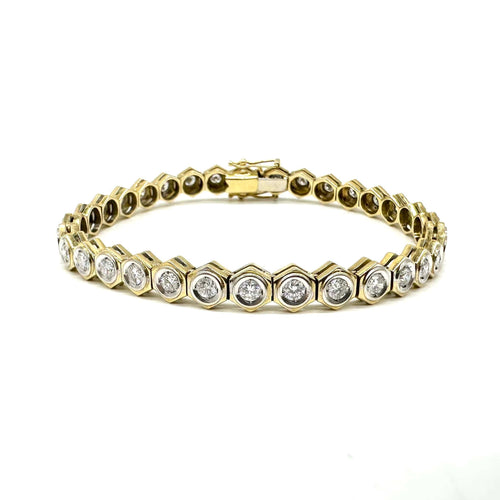 Bracelet or jaune et rivière diamants 58 Facettes Z15B51553