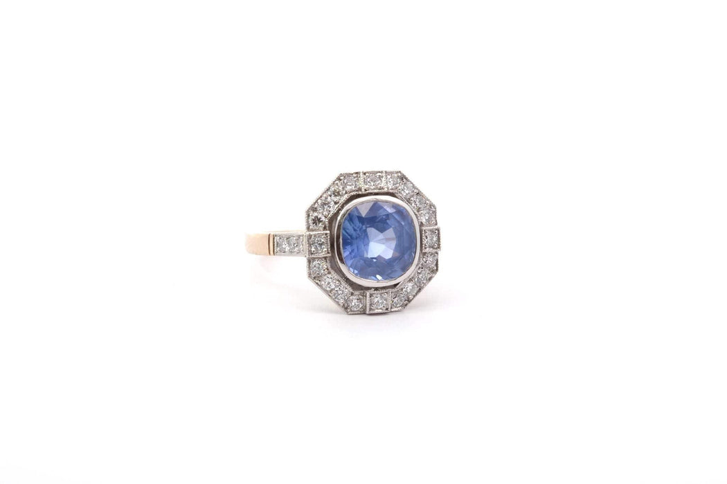 Bague 53 Bague saphir 3,05cts et diamants en or et platine 58 Facettes 26081 26030