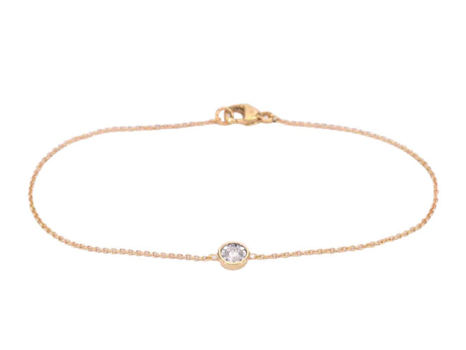 Bracelet Bracelet en or rose avec diamant de 0,10 carat 58 Facettes 2236