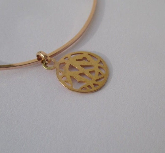 Bracelet Bracelet jonc et pendentif monogramme CM en or rose 58 Facettes