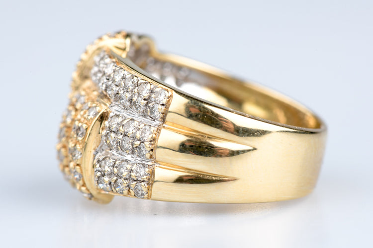 Bague 52 Bague cocktail en or jaune pavée de diamants 58 Facettes BG41942-107