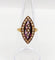 Bague marquise antique en or 18k, verre violet et perles