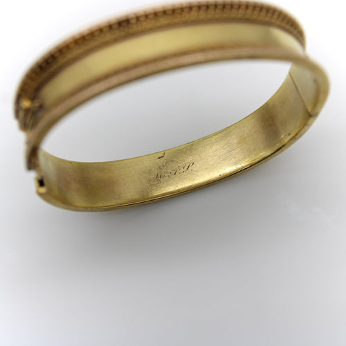 Brazalete de filigrana en oro amarillo estilo etrusco 
