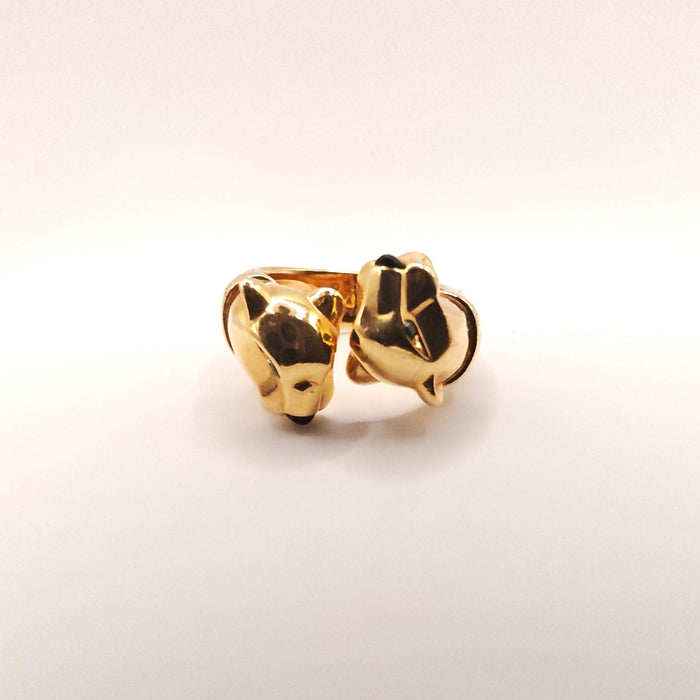 Bague Cartier - Bague Panthère Or Jaune Emeraudes & Onyx 58 Facettes