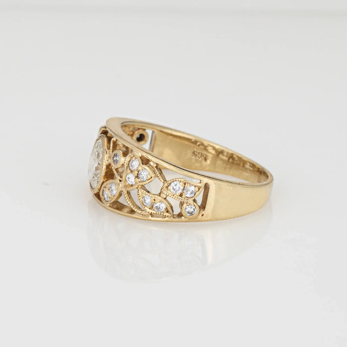 Vintage Diamant-Rankenring aus Gelbgold