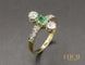 Bague 53 Bague Trilogie Emeraude et Diamants 58 Facettes A10767