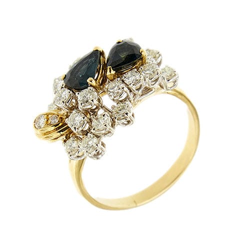 Bague Bague deux ors avec saphirs et diamants 58 Facettes 37834