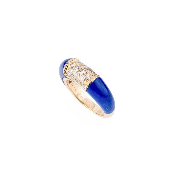 Bague 50.5 Van Cleef & Arpels - Bague Philippine Lapis Lazuli Diamants Or Jaune 58 Facettes 1