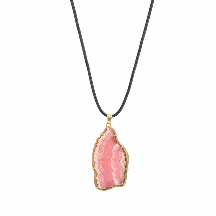 Pendentif Pendentif or jaune tranche rhodochrosite 58 Facettes C145