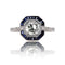 Bague 54 Bague diamant saphirs style art déco 58 Facettes 24-207