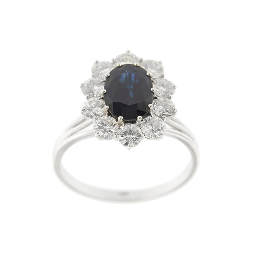 Bague Bague avec saphir et diamants 58 Facettes 29746