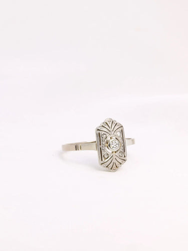Bague Bague Art Deco diamants or blanc 58 Facettes J325