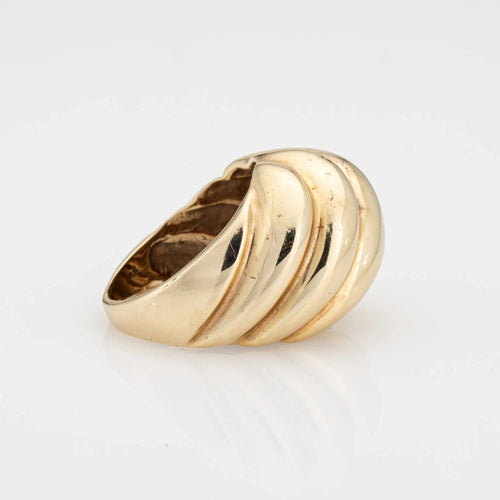 Bague 56.5 Bague en or cannelée vintage des années 70 58 Facettes G13427