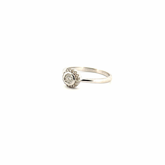 Bague 52 Solitaire Or Blanc 18k & Diamant 58 Facettes 13-GS1017