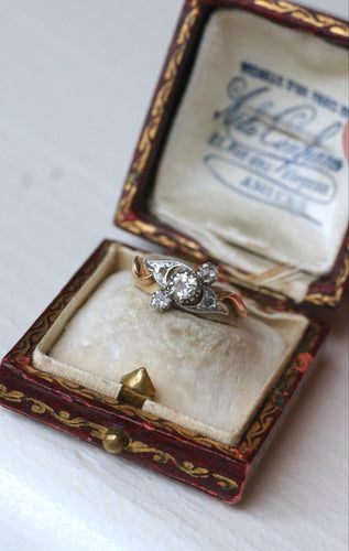 Bague 53 Bague Toi et Moi diamants, or rose et platine 58 Facettes