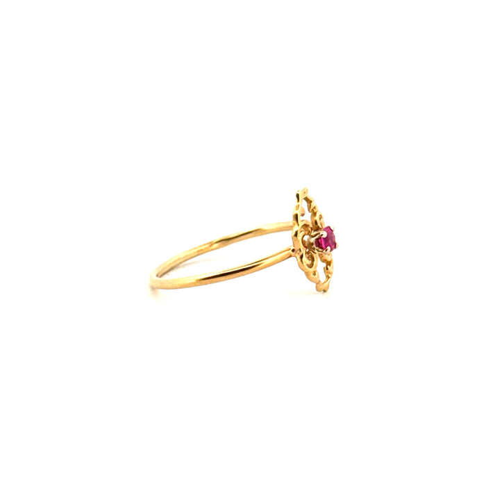 Yellow gold and ruby ring