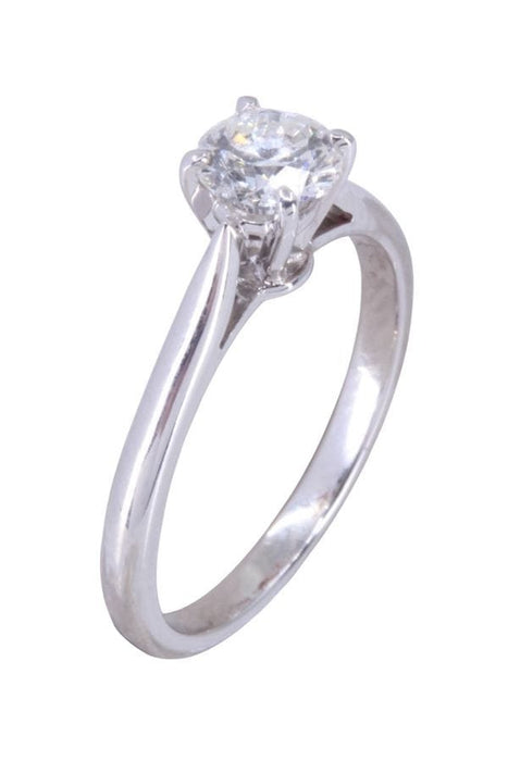 Bague 52 Solitaire or blanc diamant 58 Facettes 093321