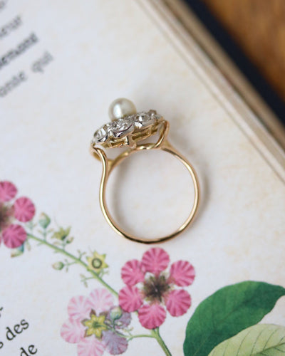 Bague 46 Bague Marguerite Perle et Diamants 58 Facettes A11581