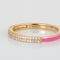 Bague 53 Anneau or jaune diamants et émail rose 58 Facettes G12735
