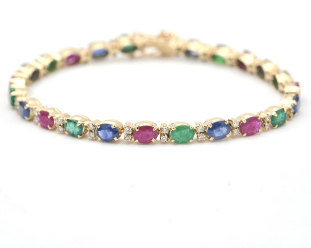 Bracelet Bracelet en or jaune avec pierres précieuses 58 Facettes