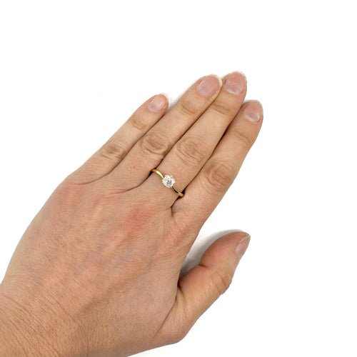 Bague 60 Solitaire or jaune et diamant 58 Facettes Z15B51303