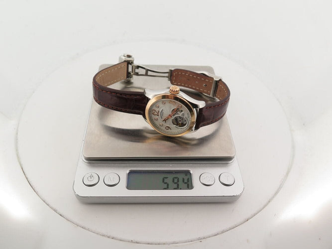 horloge ARMAND NICOLET ll9 8653a-an-p953mr8 34mm staal roségoud 18k diamanten 