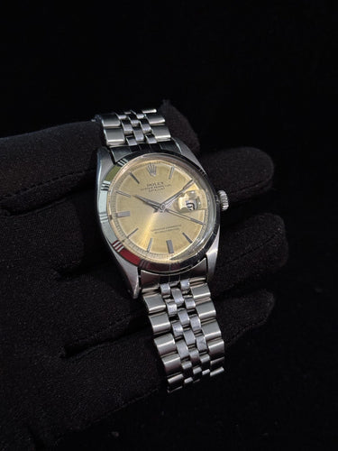 Montre [RARE] ROLEX - Datejust 1603 – Lunette en bambou – Patine exceptionnelle – Automatique – Vintage 58 Facettes