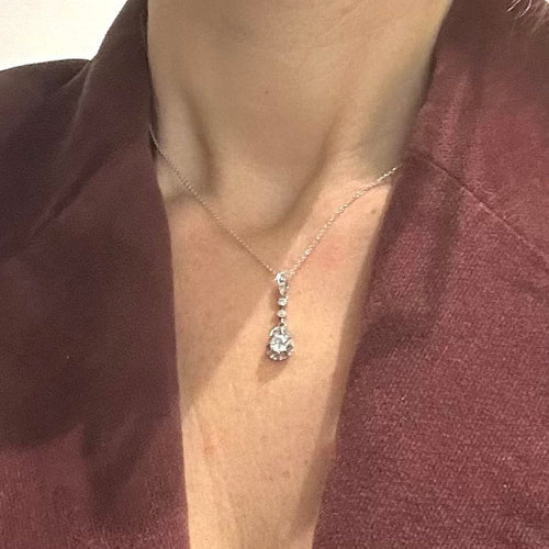 Pendentif Pendentif or blanc et diamants 58 Facettes Z15B51659