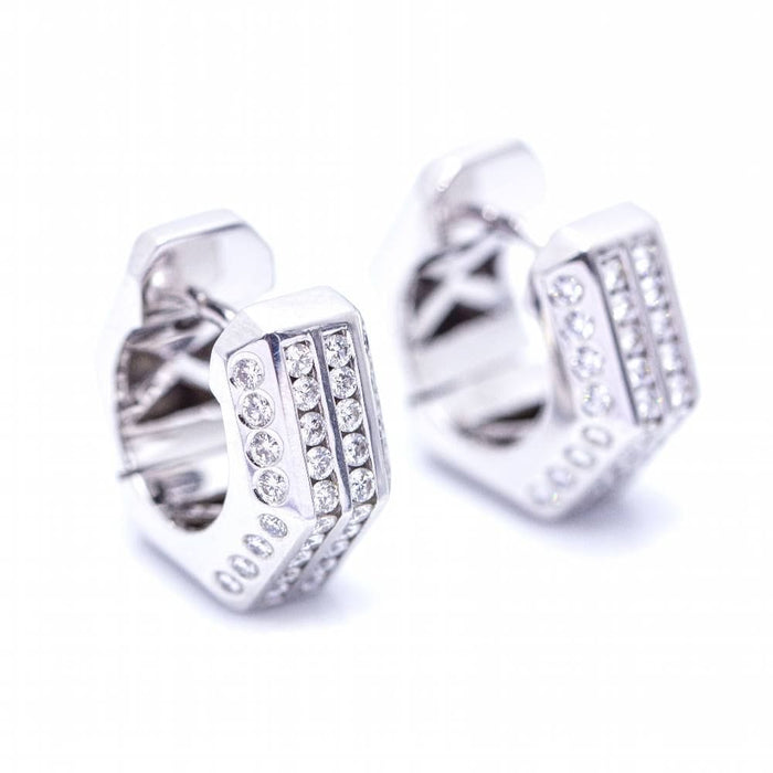 Boucles d'oreilles Boucles d'oreilles HEXAGON en or blanc et diamants 58 Facettes N102942EJ