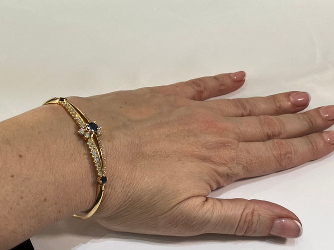 Bracelet Bracelet or jaune saphir diamants 58 Facettes