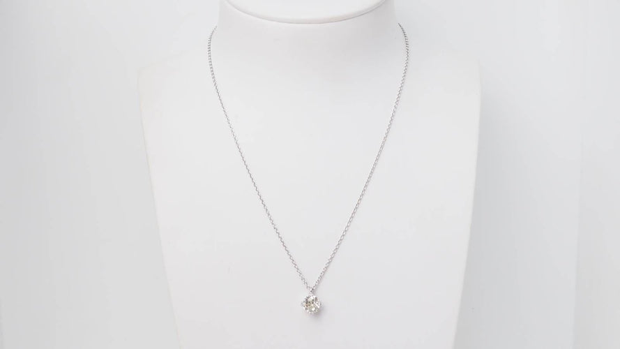 Collier Collier solitaire en or blanc et diamant 1,40ct 58 Facettes 32247