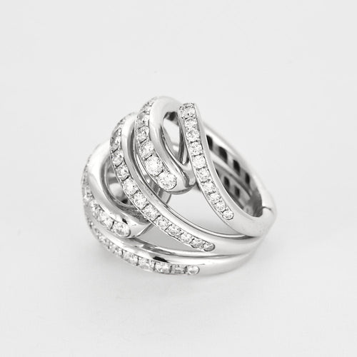 Bague 53 DE GRISOGONO - Bague coktail en or blanc pavée de diamants blancs 58 Facettes