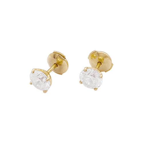 Boucles d'oreilles Puces d'oreille diamant, or jaune. 58 Facettes 34523
