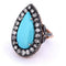 Bague 55 Bague en or turquoise de l'époque victorienne 58 Facettes