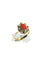 Bague 58 Bague en or jaune 18 carats, diamants et corail rouge 58 Facettes
