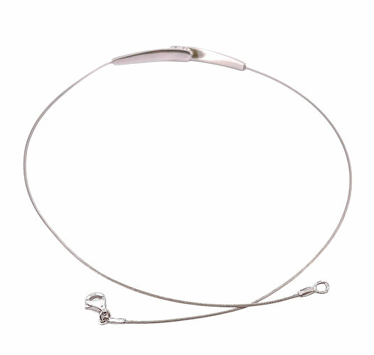 Collier Collier câble or blanc et trilogie de diamants 58 Facettes