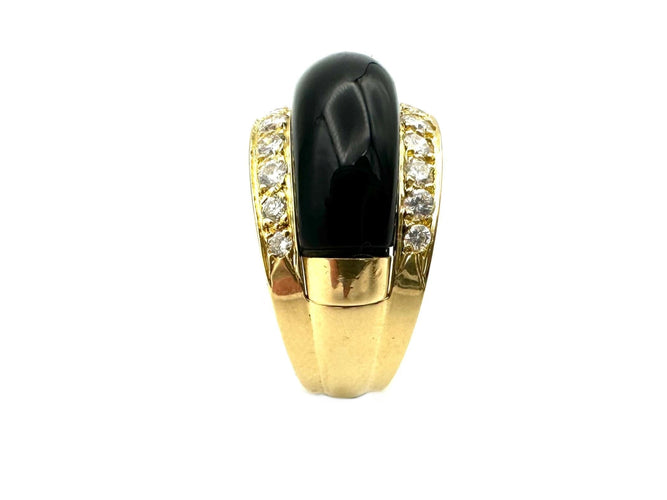 Bague 53 VAN CLEEF & ARPELS. Collection "Arlequine", bague vintage or, diamants, onyx ou nacre 58 Facettes